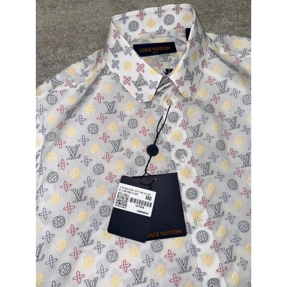 Louis Vuitton LVSE Regular Long Sleeve DNA Logo Monogram Button Up Down Shirt M - Picture 4 of 15